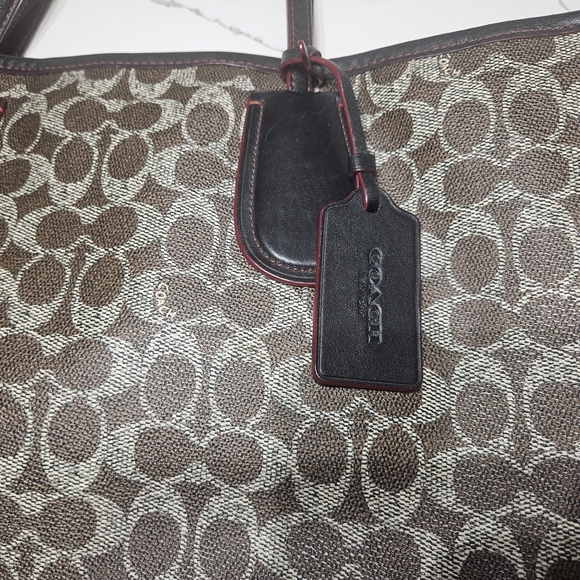 Coach Brown and Black Signature Tote - Picture 6 of 12